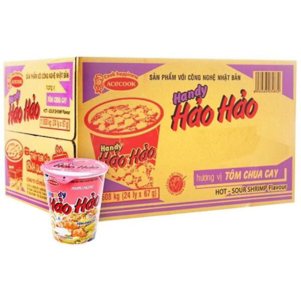 Thùng 24 Ly Mì Hảo Hảo Hương Vị Tôm Chua Cay (67g/ly)