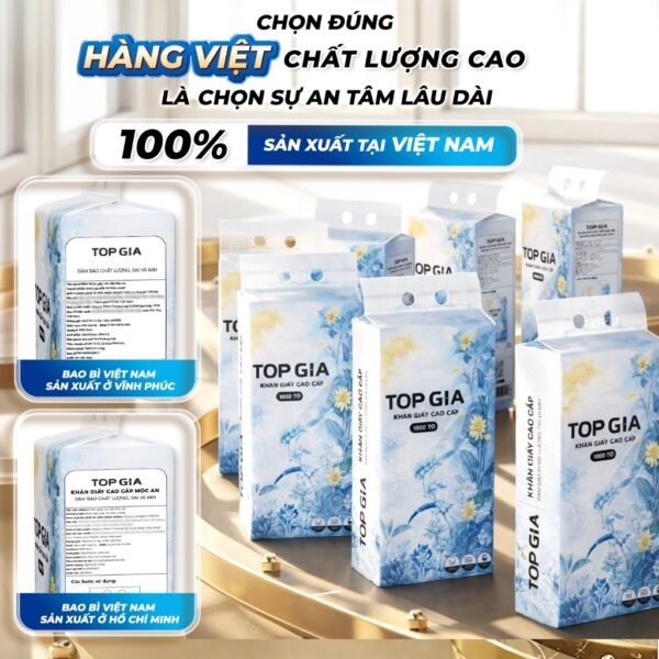 (MUA 10 TẶNG 10) Khăn giấy cao cấp Mộc an Topgia hàng Việt Nam 4 lớp, dày dặn tặng bộ bấm móng tay